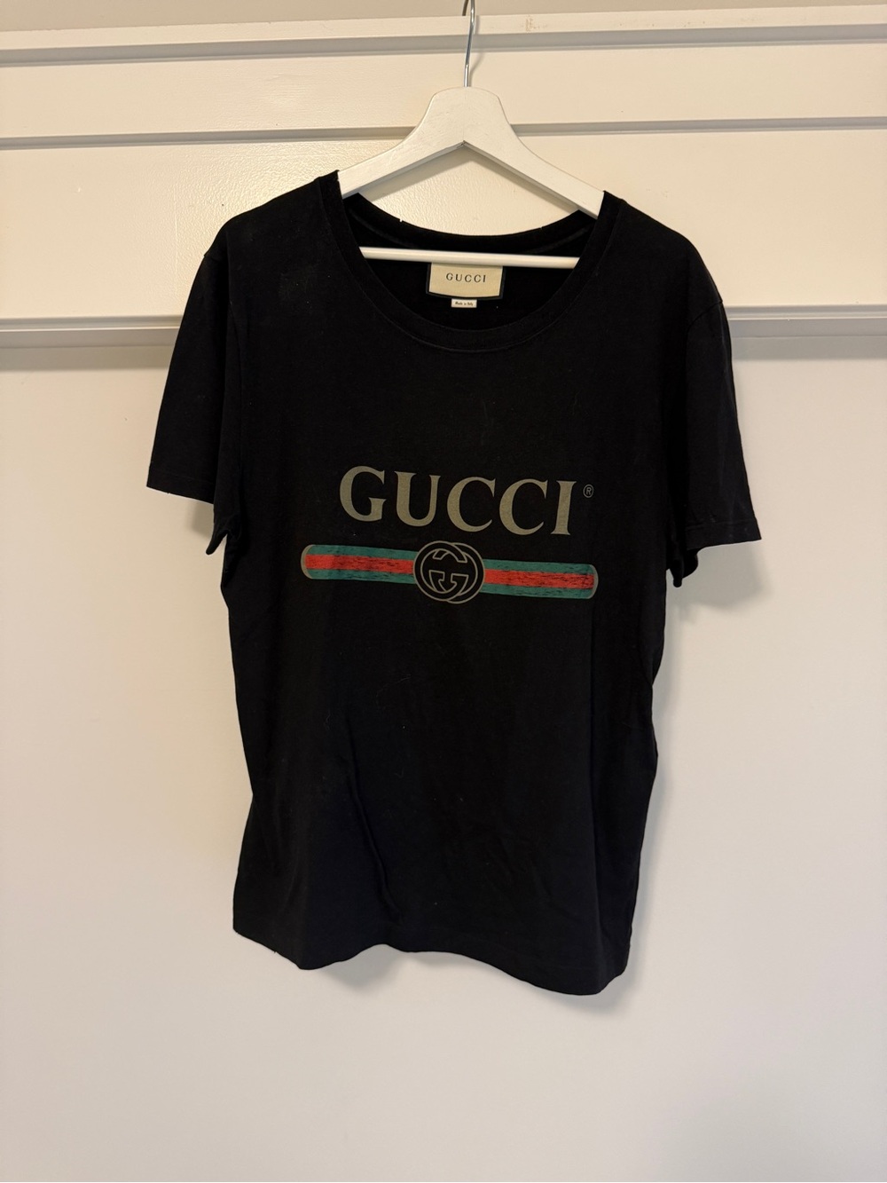Gucci Black Crewneck Sweatshirt with Ivory Label
